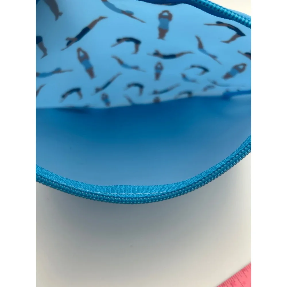 Neutrogena Blue Swimmer Diver Print Makeup Bag Travel Pouch Zippered Case
